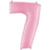 Product image for pastel pink mylar giant number 7 helium balloon, 40 inches tall, from Just Peachy in Little Rock, Arkansas.