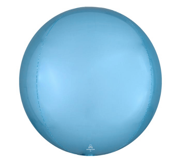 Product image for light blue mylar orb helium balloon, 16 inch sphere, from Just Peachy in Little Rock, Arkansas.