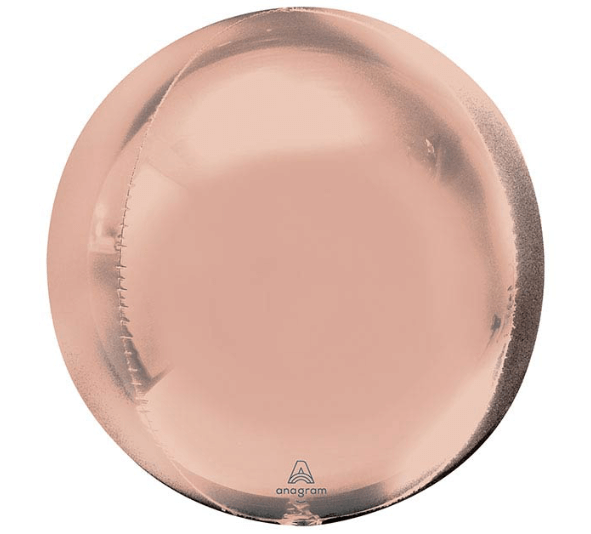 Product image for rose gold mylar orb helium balloon, 16 inch sphere, from Just Peachy in Little Rock, Arkansas.