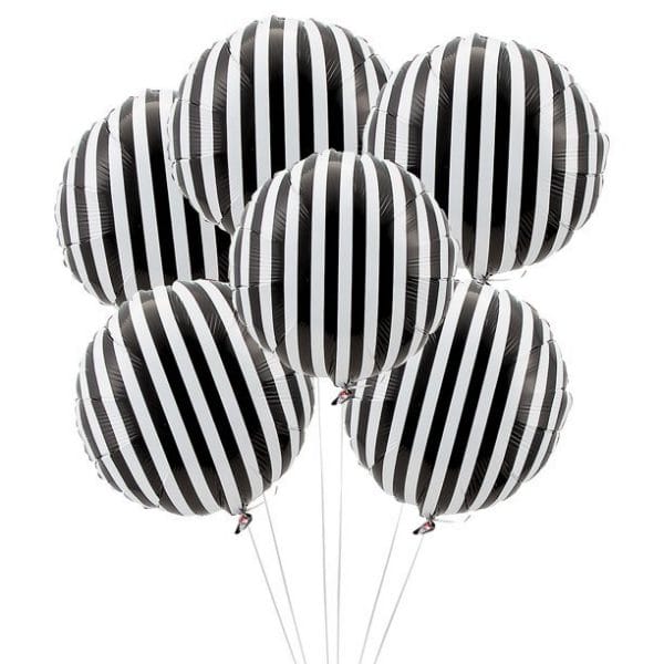 Black and White foil helium balloons from Just Peachy in Little Rock, Arkansas.
