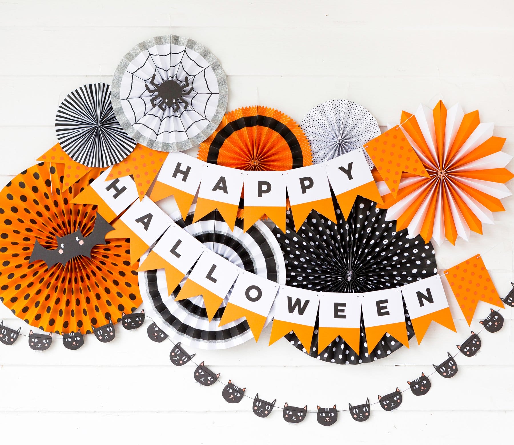 Orange, black and white My Mind’s Eye - Halloween Happy Halloween Banner from Just Peachy in Little Rock, Arkansas.