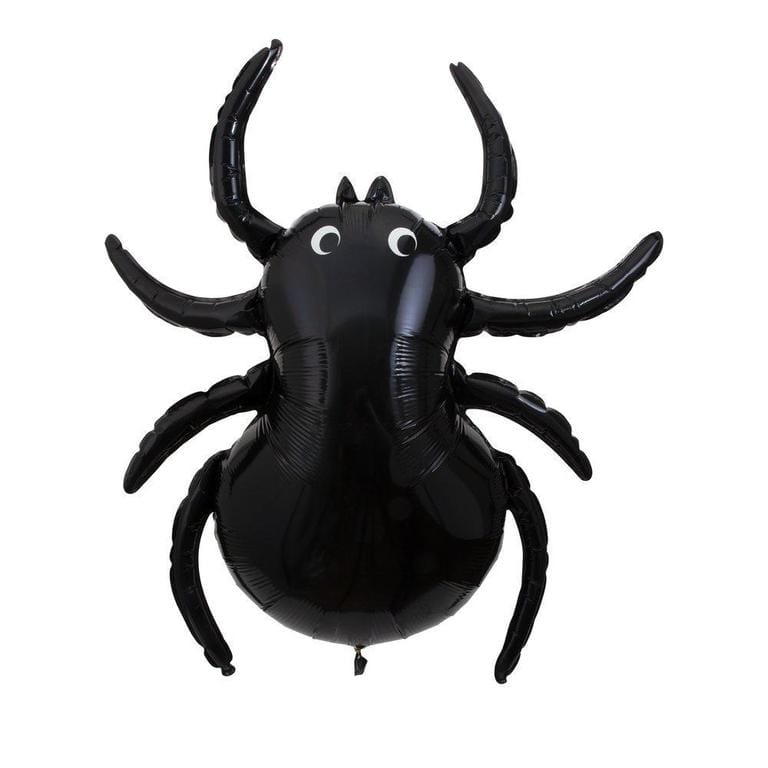 Three foot mylar black mylar spider Halloween balloon for helium bundles or balloon installations from Just Peachy.