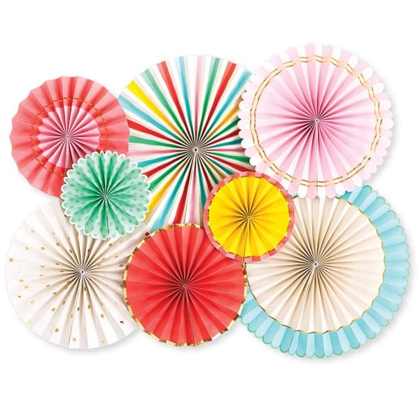Multi-colored party fan decoration from My Mind's Eye sold by Just Peachy