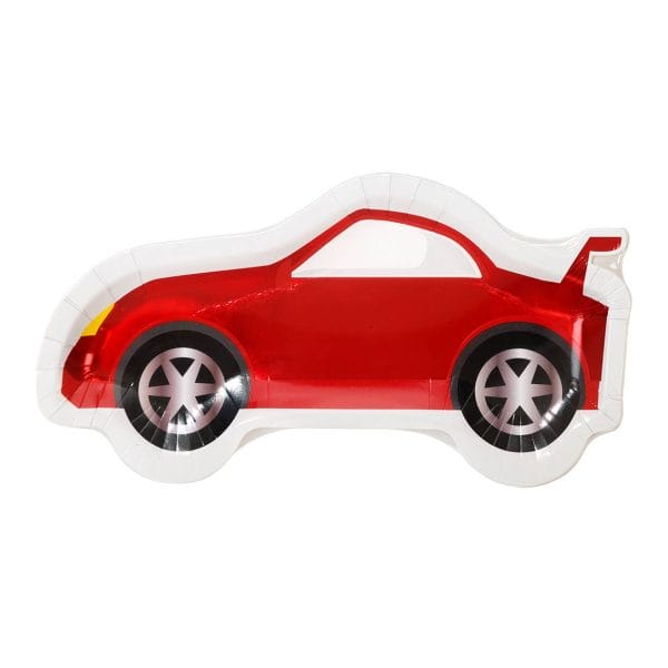 Talking Tables Party Racer Car Shaped Plates are available for your party from Just Peachy in Little Rock, Arkansas.
