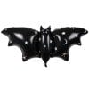 Giant black bat with silver holographic foil highlights Halloween mylar balloon for helium bundles or balloon installations from Just Peachy.