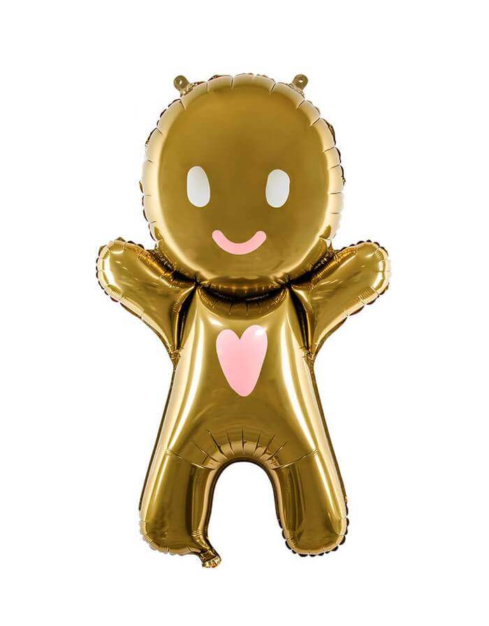 Giant huggable gingerbread man foil helium balloon available at Just Peachy in Arkansas.