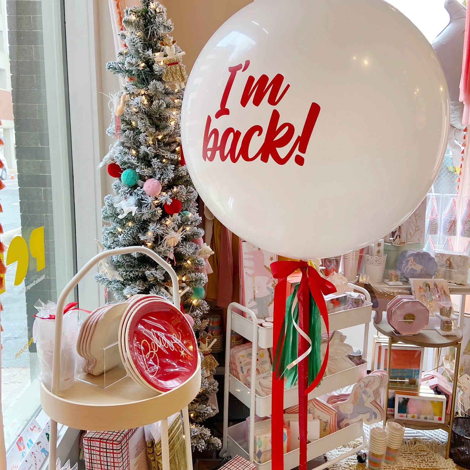 Giant white latex helium balloon for your Elf on a Shelf this Christmas from Just Peachy.