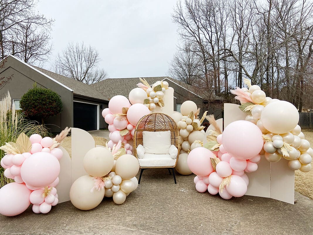 Wooden scalloped arch wall rental available for events from Just Peachy in Little Rock.