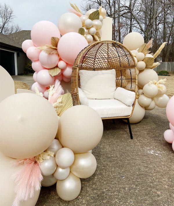 Wicker egg chair event rental from Just Peachy in Little Rock, Arkansas.