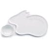 White ceramic bunny shaped chip plate with bunny tail dip dish makes an adorable spring or Easter gift from Just Peachy.