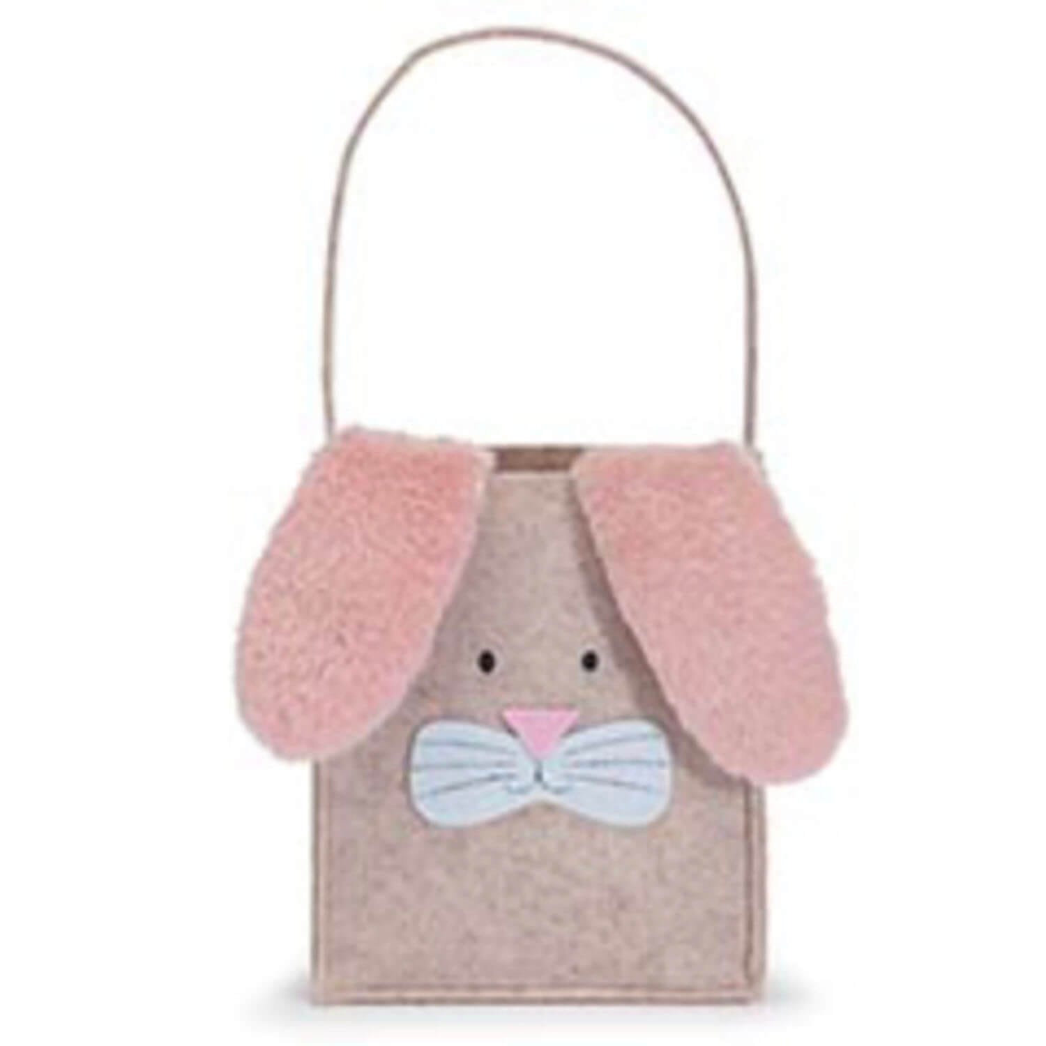 Gray and pink felt Easter bunny gift bag available from Just Peachy in Little Rock.
